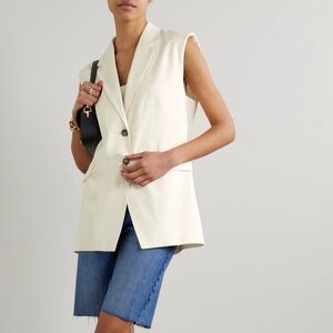 NWT FRAME x NET SUSTAIN oversized organic linen-blend vest size XL